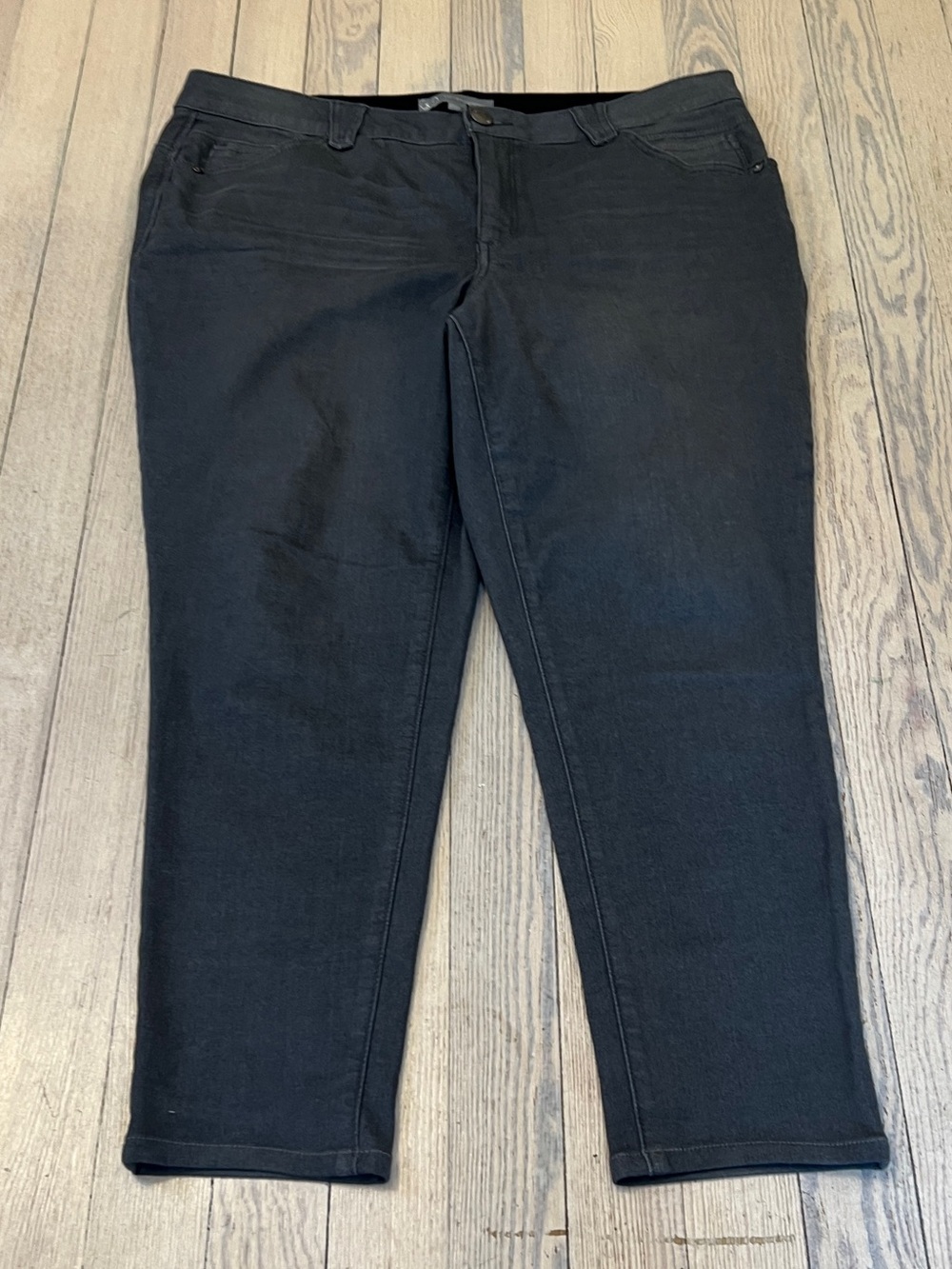 WIT & WISDOM Women’s Ab-Solution Slim Ankle Jeans Washed Black Stretch Plus 16W